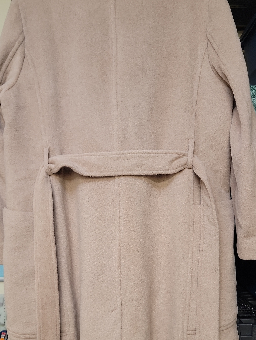 Bernardo Cream Long Wool-Blend Double-Breasted Belted Trench Coat Sz XXL - Picture 16 of 16